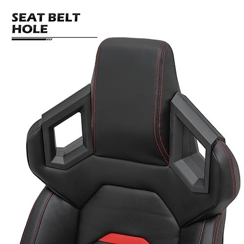 Reclinable PVC Racing Seat with Adjustable Slide Red G743878