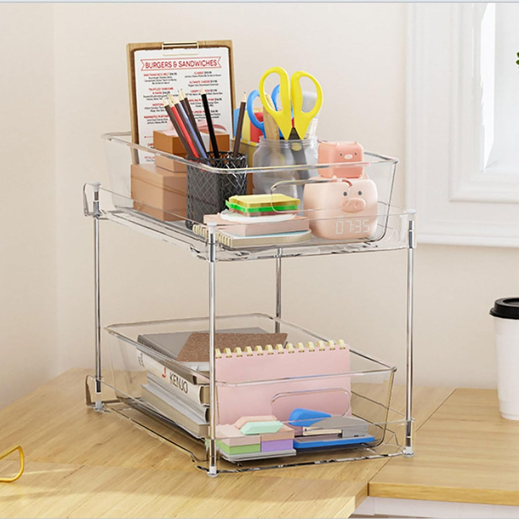 Under Sink Organizer 2-Tier Slide-Out Storage Rack A284875
