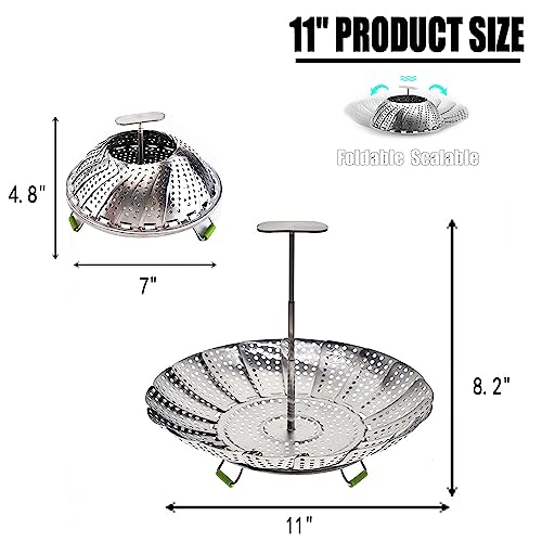 Expandable Steel Vegetable Steamer Basket for Pot Cooking N65373