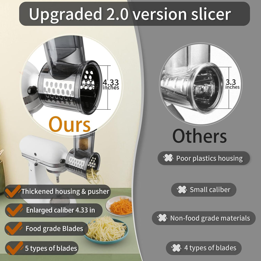 Cheese Grater and Vegetable Shredder Attachments for Stand Mixers T71061