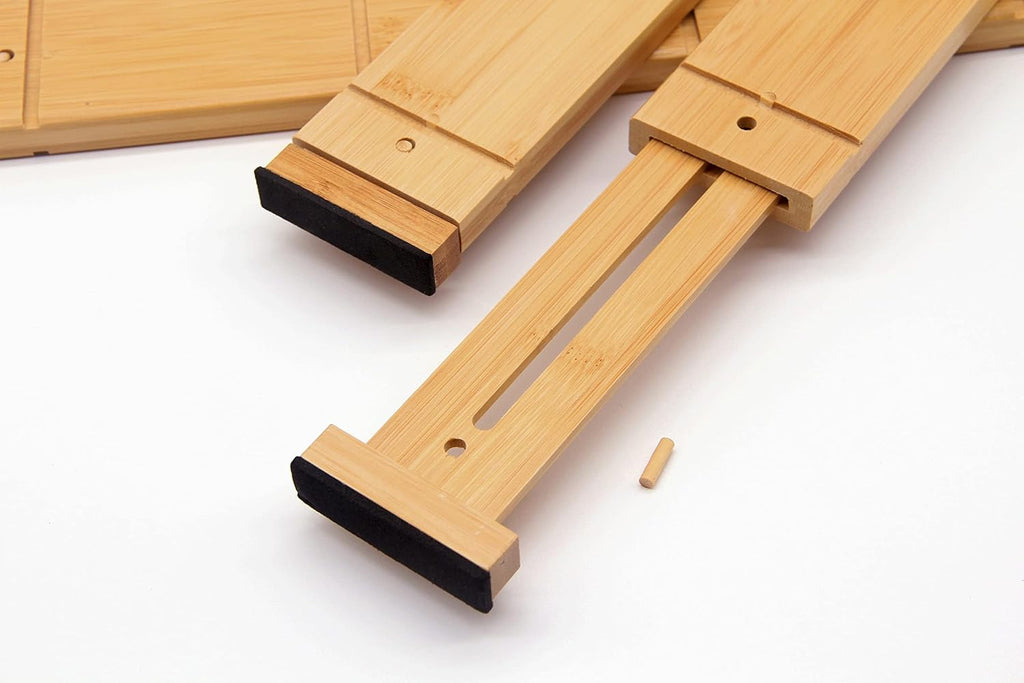 Bamboo Drawer Dividers with 9 Inserts, Expandable, 4 Pack P2038