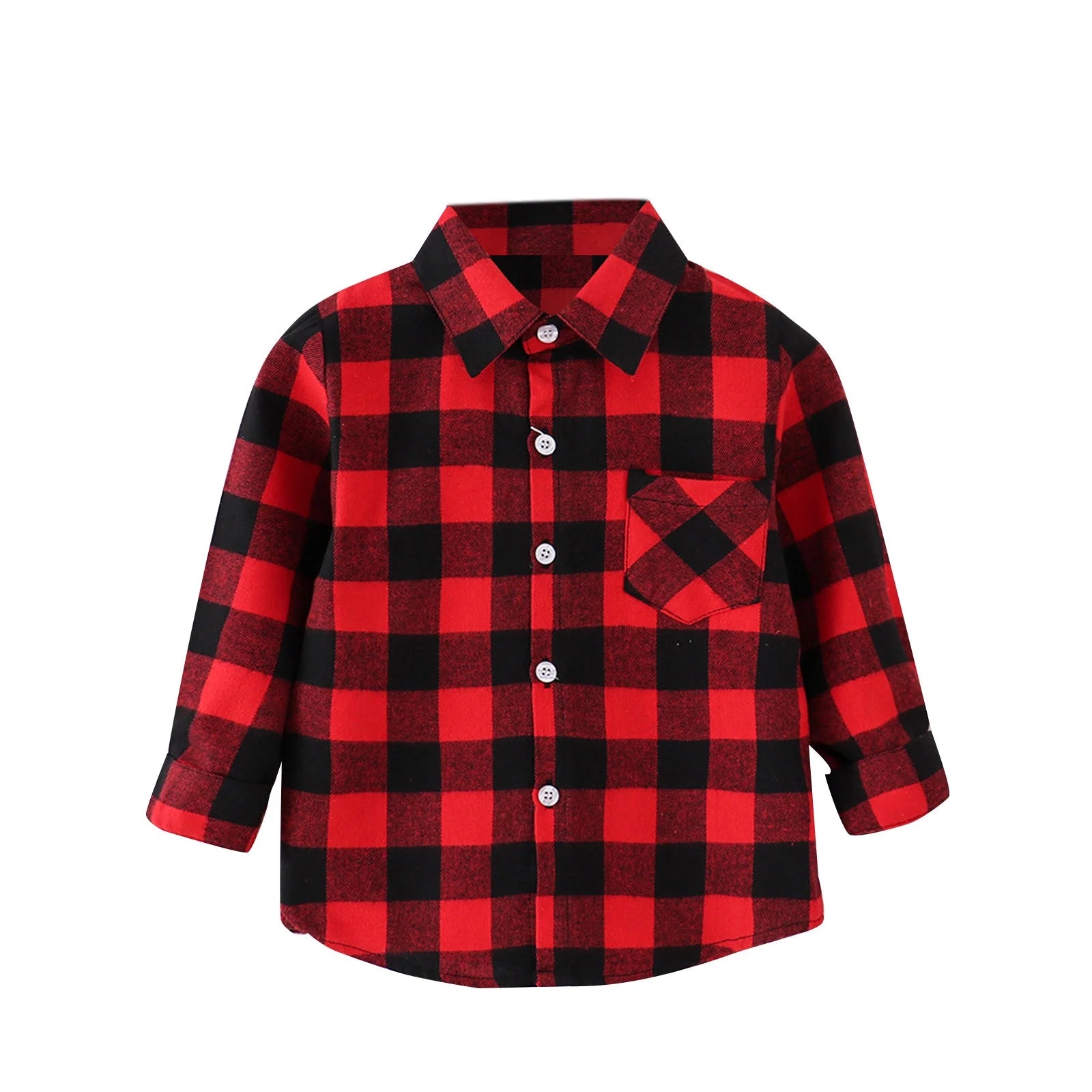 Boys Plaid Flannel Jacket Long Sleeve Button Down Coat E624670