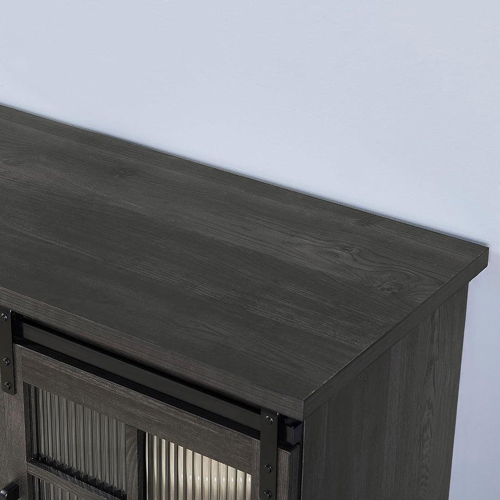 Fireplace TV Stand for 65 Inch TV with LED Lights and Storage Drawers R962995