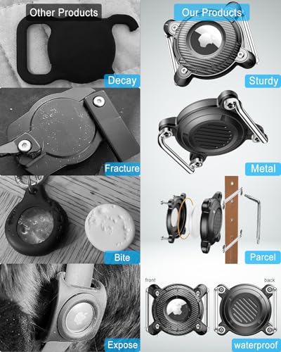 Dog Collar Airtag Holder, IPX8 Waterproof, Removable Metal Buckle Strap Z66754