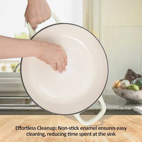 Enameled Cast Iron Dutch Oven with Lid, 3.8 Quart, Oven Safe to 500°F B7956