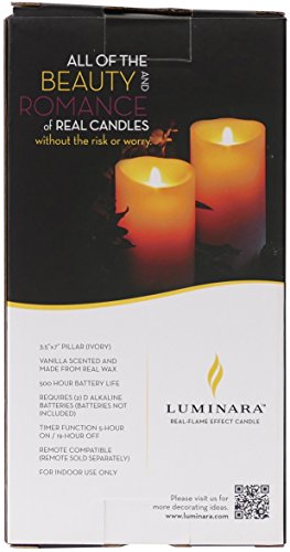 Flameless Candles Set of 3, Pillar, Scented, Ivory, Remote Included C375624