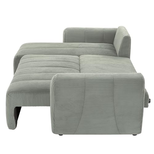 Modular Sectional Sleeper Sofa with Storage, Convertible L-Shape Couch, Light Grey Z72959