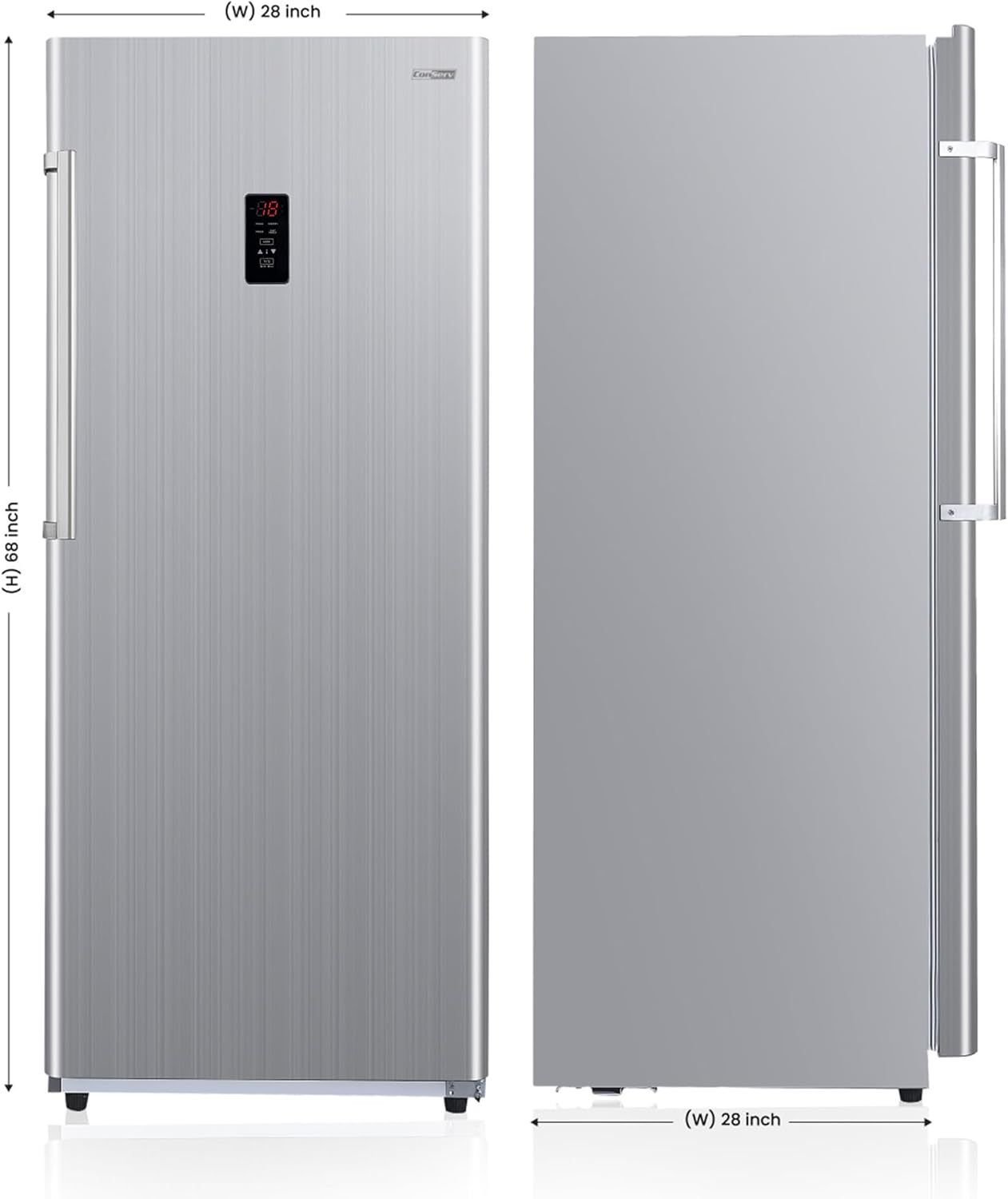 Upright Freezer Convertible Garage Ready 28in Wide 110V Stainless P11832
