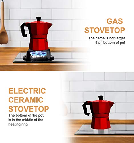 Aluminum Moka Stove Coffee Maker with Coffee Mug, 3 Espresso Cup R81939