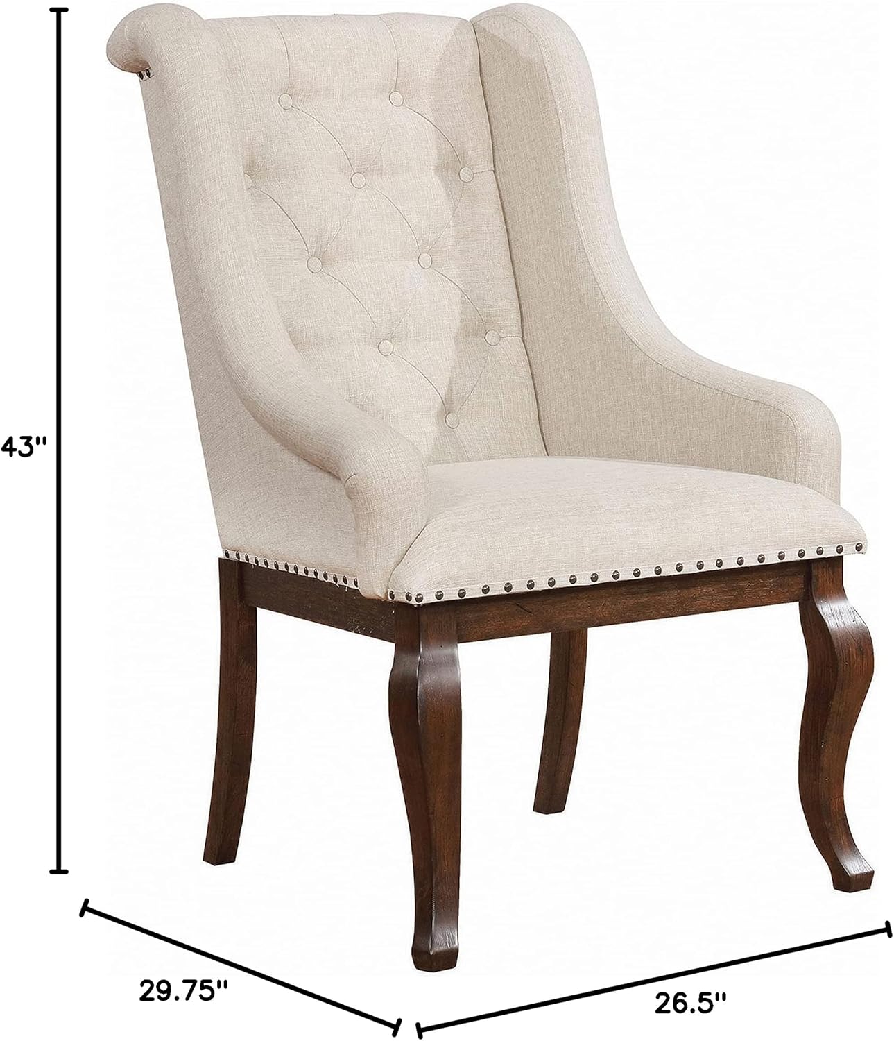 Arm Chairs with Button Tufting and Nailhead Trim, Set of 2 I6145