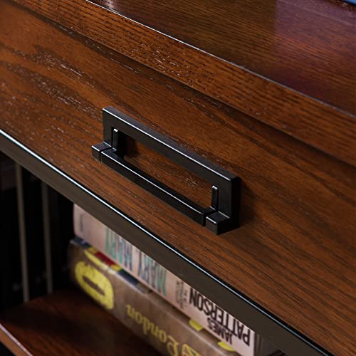 Rustic Bookcase with Drawer Storage, 12" D x 30" W x 50" H E5461