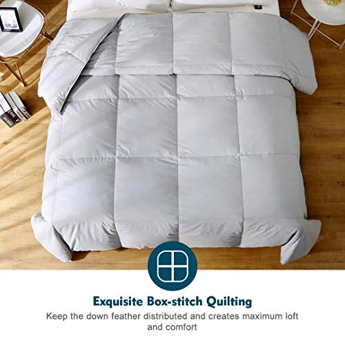 Organic Cotton Quilted King Comforter, Medium Warm All Seasons, Ivory White U82047