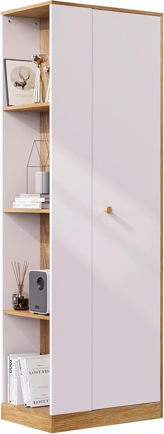 White Wardrobe Closet with Hanging Rail for Small Apartments S99266