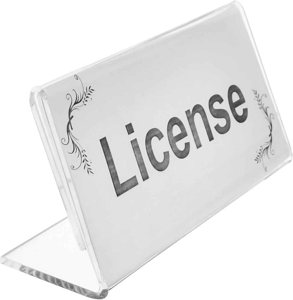 Acrylic Business License Holder Table Frame with Panoramic Photo P406707