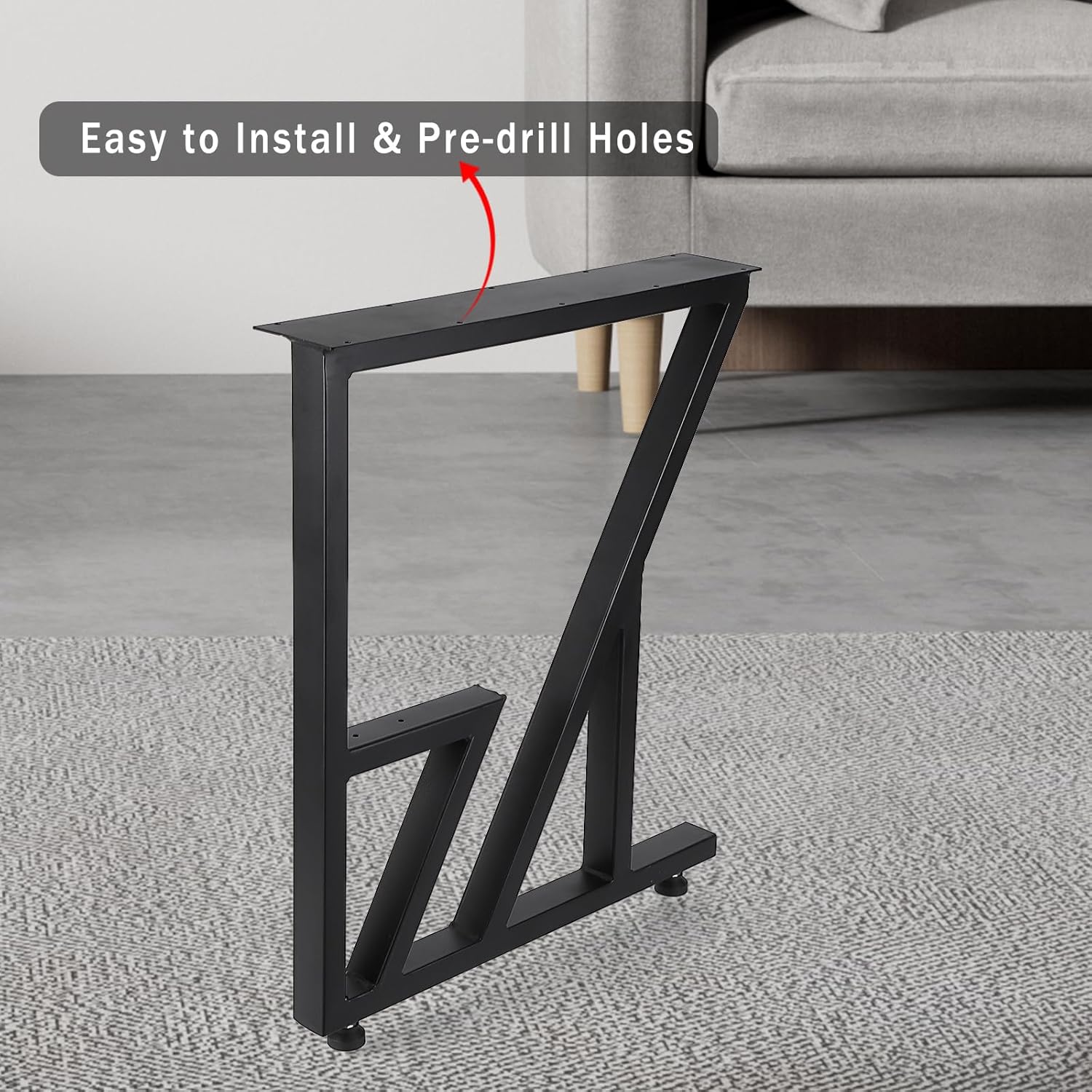 Metal Table Legs 28x124, Heavy Duty Black Industrial for Dining and Coffee Tables L65596