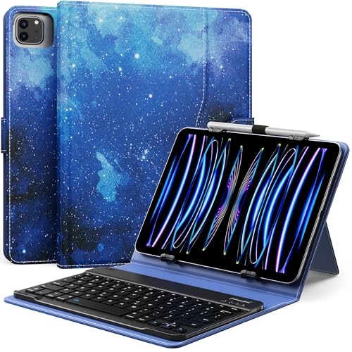 MoKo Universal Tablet Case with Keyboard for 9",9.7",10.1",10.2",10.4",10.5",10.9",11" Tablets, with Removable Wireless Bluetooth Keyboard & Pen Holder for iPad, Samsung, Fire, Pixel, Other Tablet
