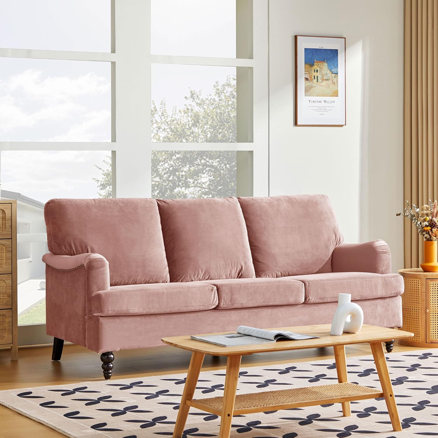 Velvet 3 Seater Sofa for Living Room L2354