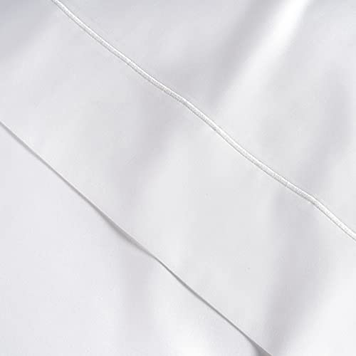 100% Egyptian Cotton Bed Sheets - 1000 Thread Count Queen Set, Sateen Weave, Deep Pocket, White W44137