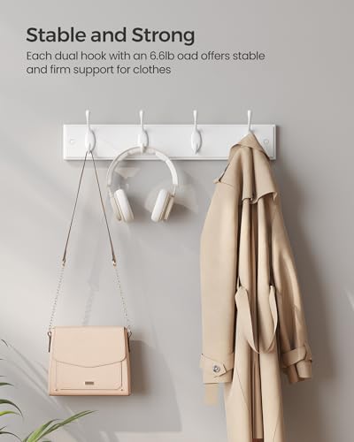Wall-Mounted Coat Rack with 4 Metal Hooks M56046