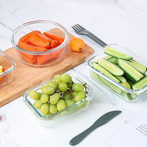 24 Pieces Glass Food Storage Containers Set with Airtight Lids, Stackable, Freezer to Oven Safe N8598