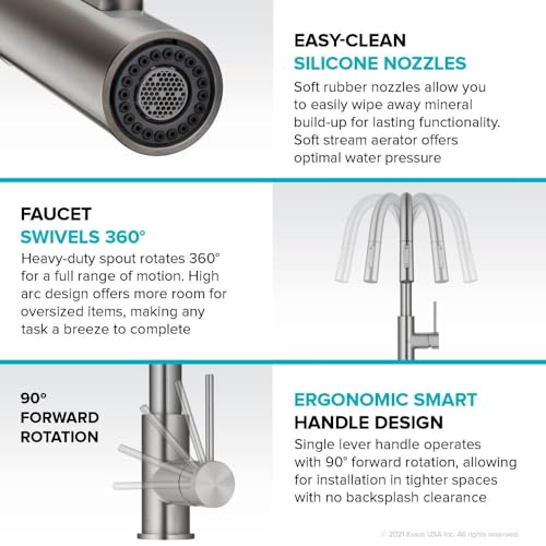 Modern Single-Handle Touch Kitchen Sink Faucet with Pull Down Sprayer in Spot Free Stainless Steel E339584