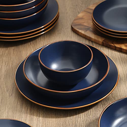 32 Piece Stoneware Dinnerware Set for 8, Blue D998076