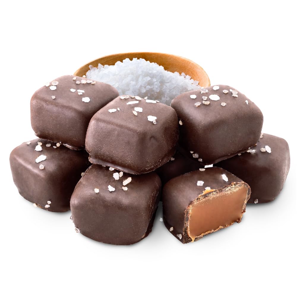 Dark Chocolate Caramel Sea Salt Squares Candy, 2-Pound Pack P989