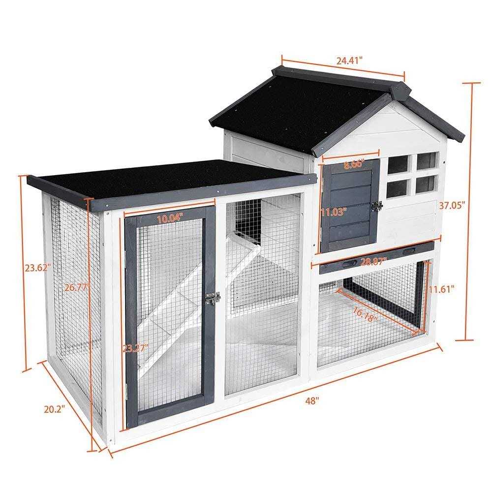 48"L Rabbit Hutch Indoor Outdoor Wood House Pet Cage for Small Animals H984
