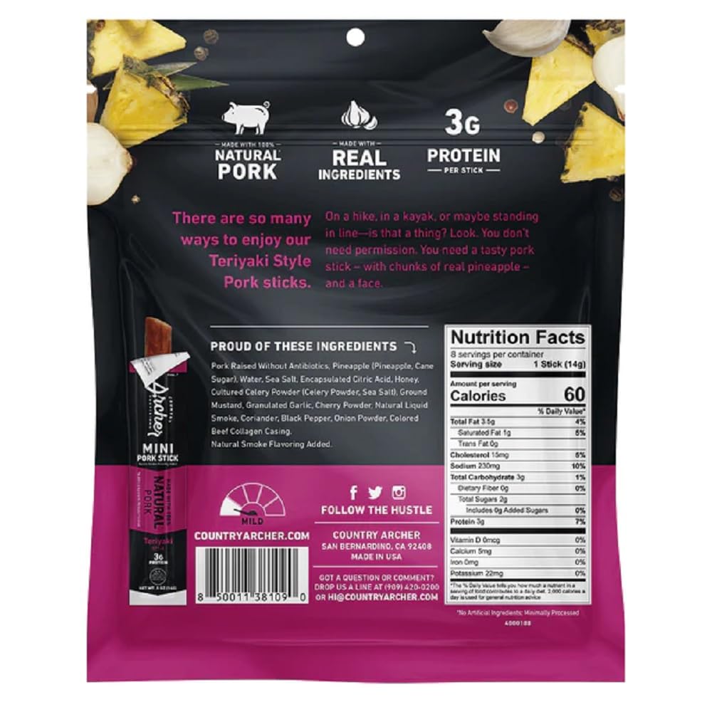 Teriyaki Mini Pork Sticks, 4 OZ K96851