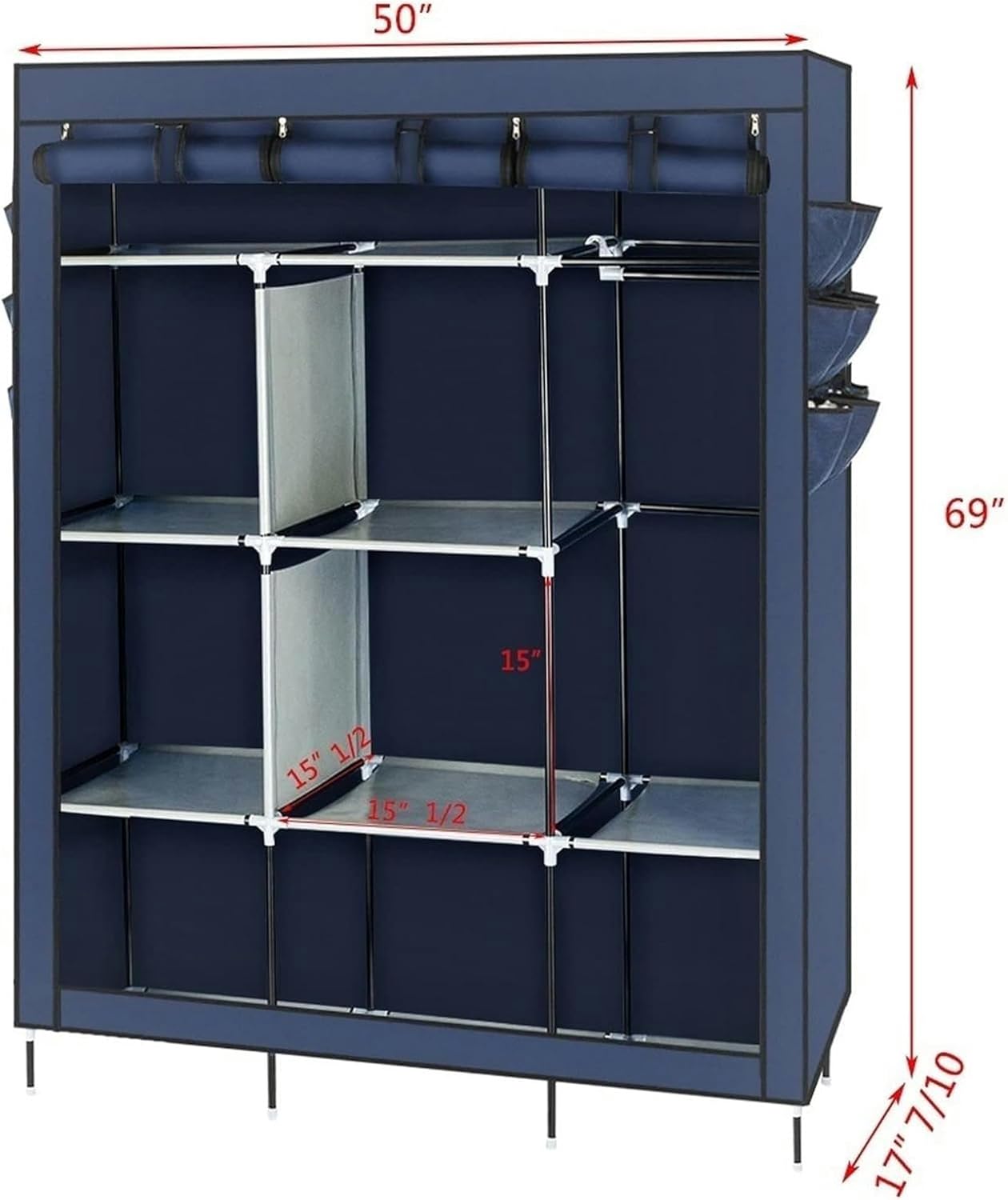 Multifunctional Wardrobe Organizer with Hanging Shelves O77131