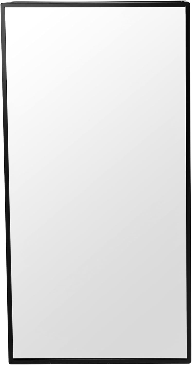 Black Metal Bathroom Mirror Storage Cabinet with 3 Shelves G8110