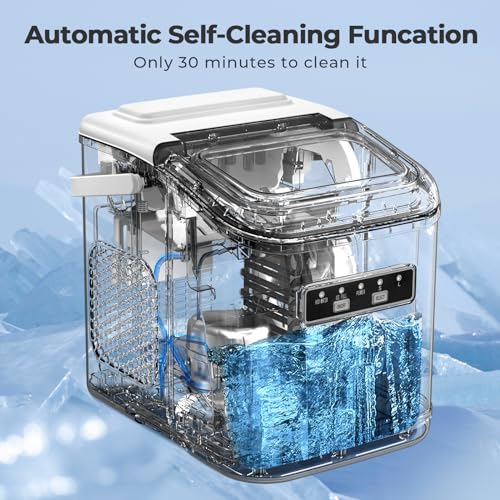 Countertop Ice Maker, Portable Bullet Ice Machine with Self-Cleaning, 2 Ice Sizes S172719