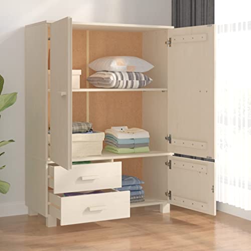 Solid Wood Pine Wardrobe Closet with Storage Z599060