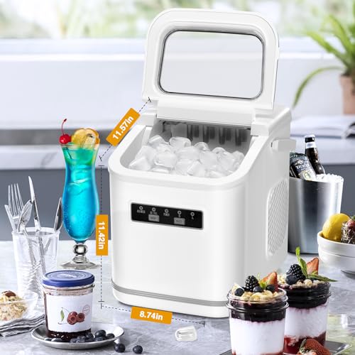 Countertop Ice Maker, Portable Bullet Ice Machine with Self-Cleaning, 2 Ice Sizes S172719