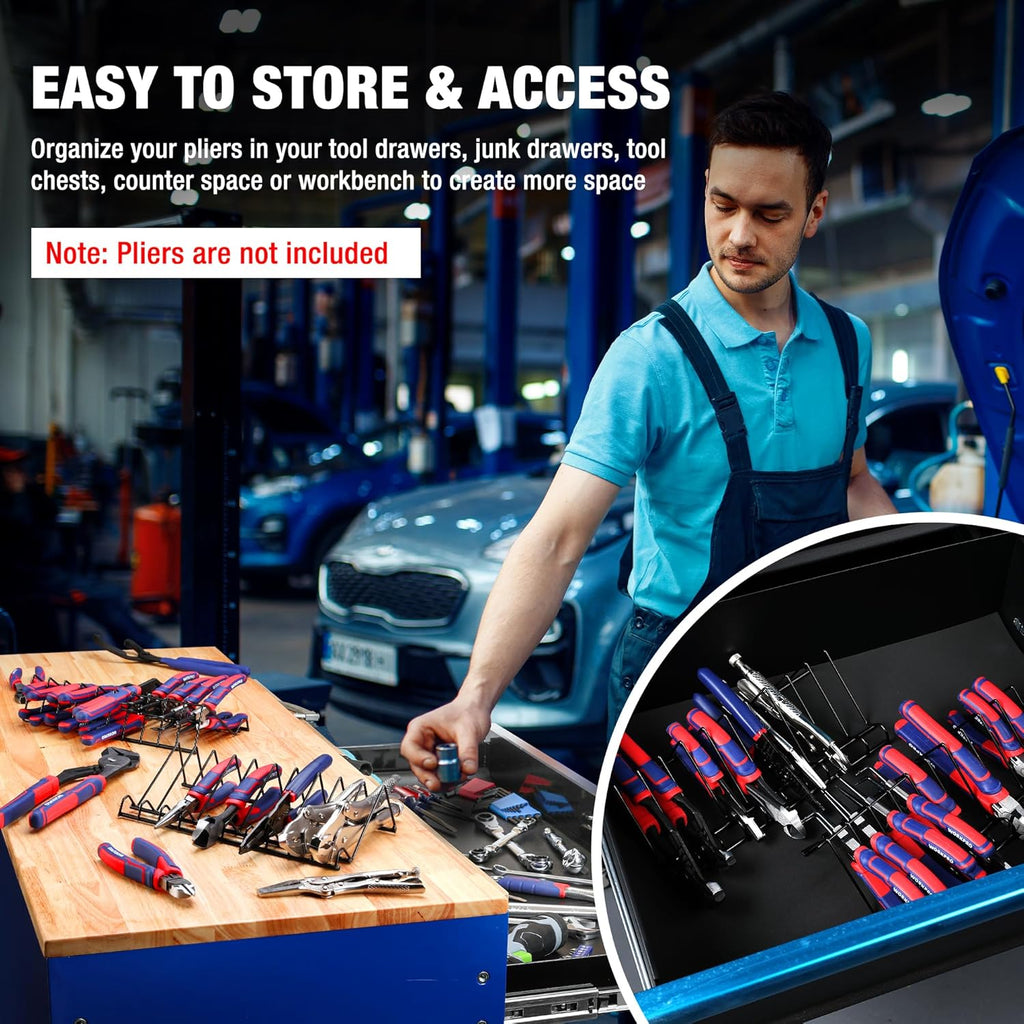 2-Pack Plier Organizer Rack, Tool Box Storage Holder, 20 Slots N5899
