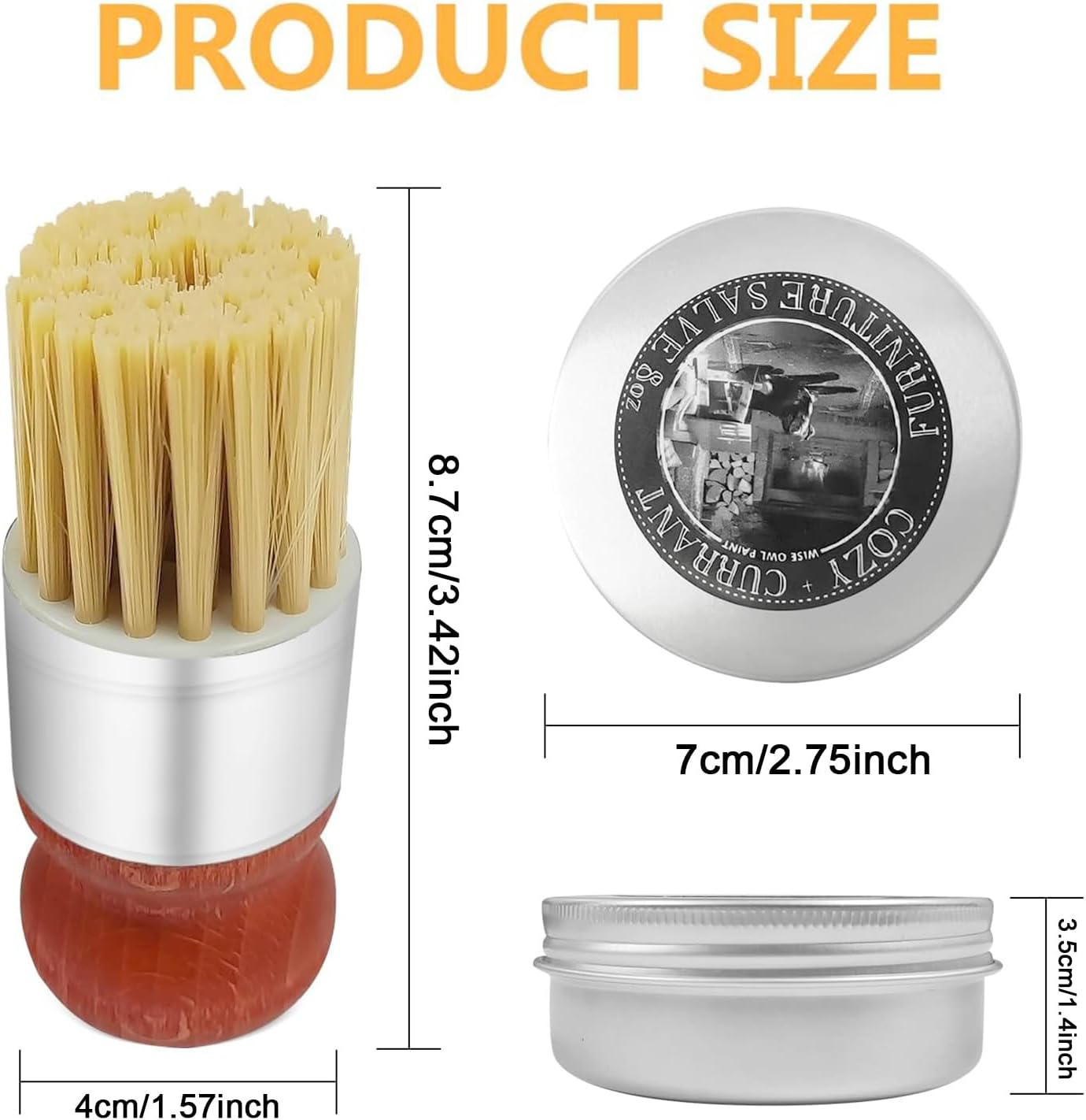 Leather Recoloring Balm with Boar Bristle Brush Kit, 4oz U612