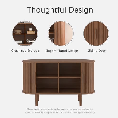 47" Tambour Storage Cabinet, Black Corner Cabinet with Doors and Shelves A5375