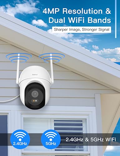 Outdoor Security Camera, 4MP WiFi Pan/Tilt, Color Night Vision O330706