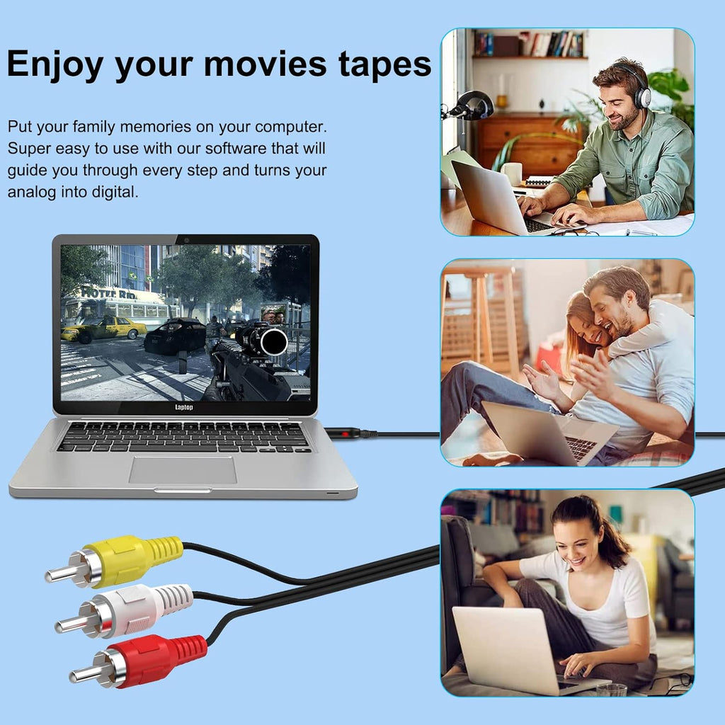 USB Video Capture Card for VHS VCR to Digital Converter E9016