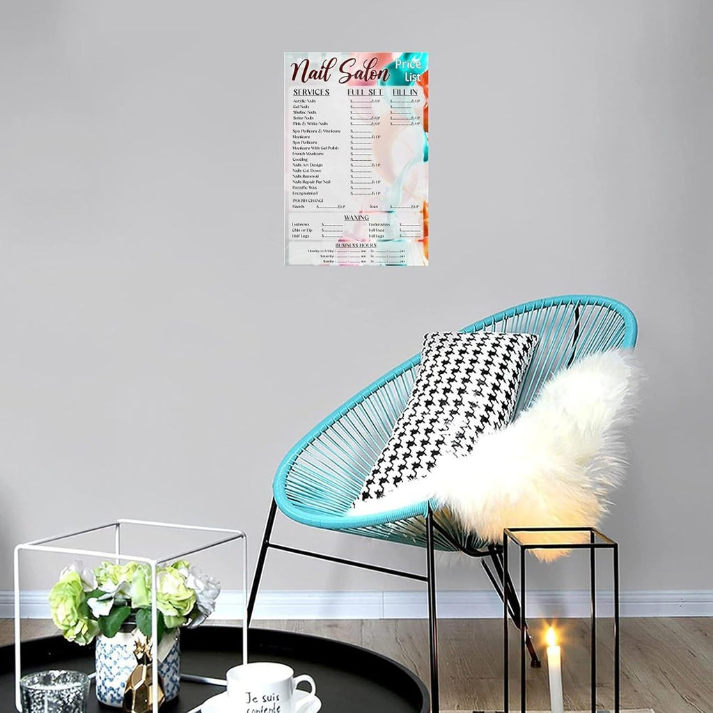 Hair Salon Nail Salon Price List Poster Barber Shop Wall Decoration Canvas Print R649279