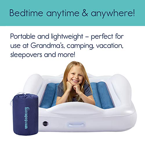 Inflatable Toddler Travel Bed with Safety Bumpers, Portable Air Mattress for Kids C59869