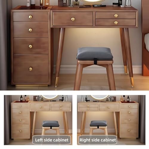 Solid Wood Makeup Vanity Desk with Mirror and LED Lights K985692