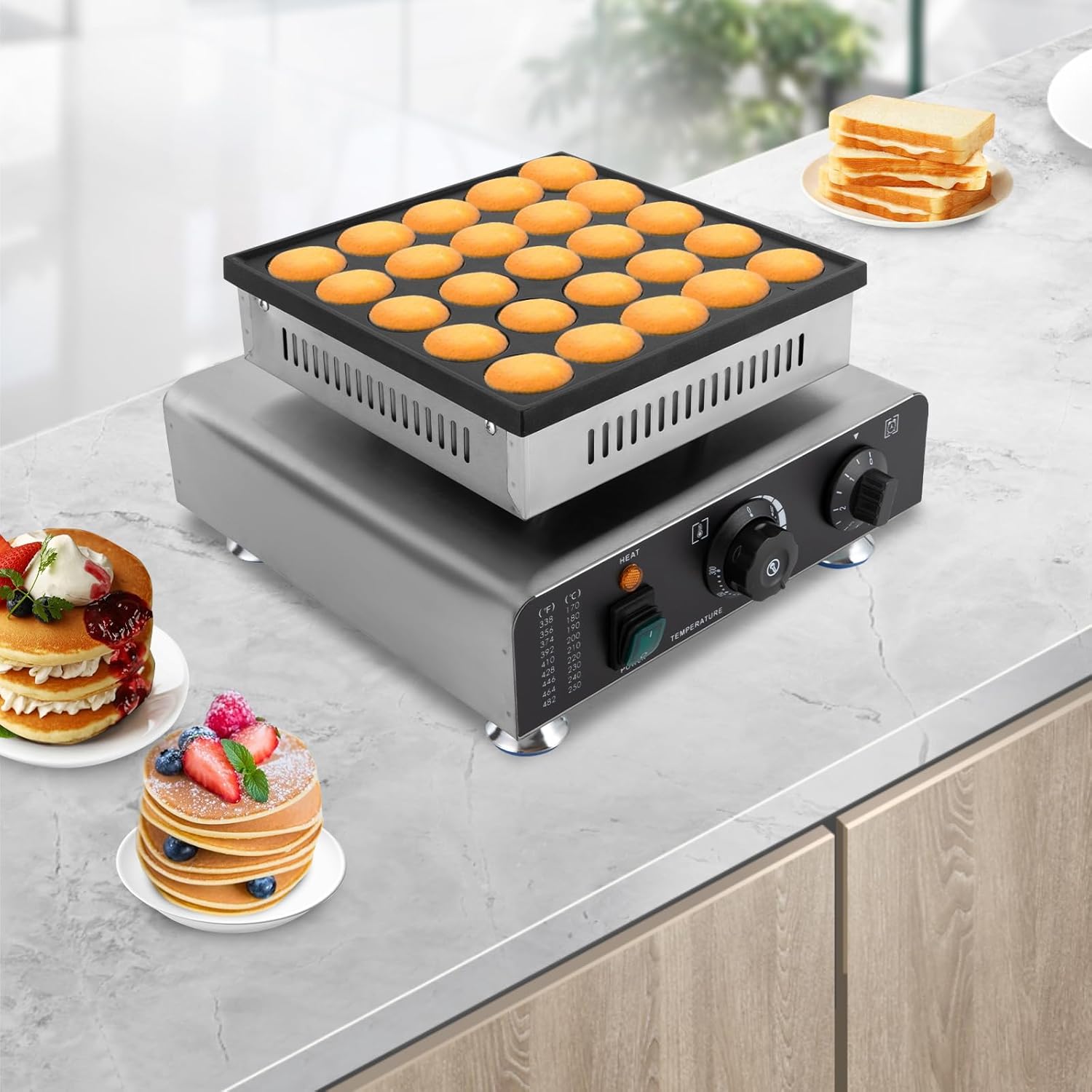 Mini Dutch Pancake Maker, Non-stick Electric Baker for Home Kitchen V557