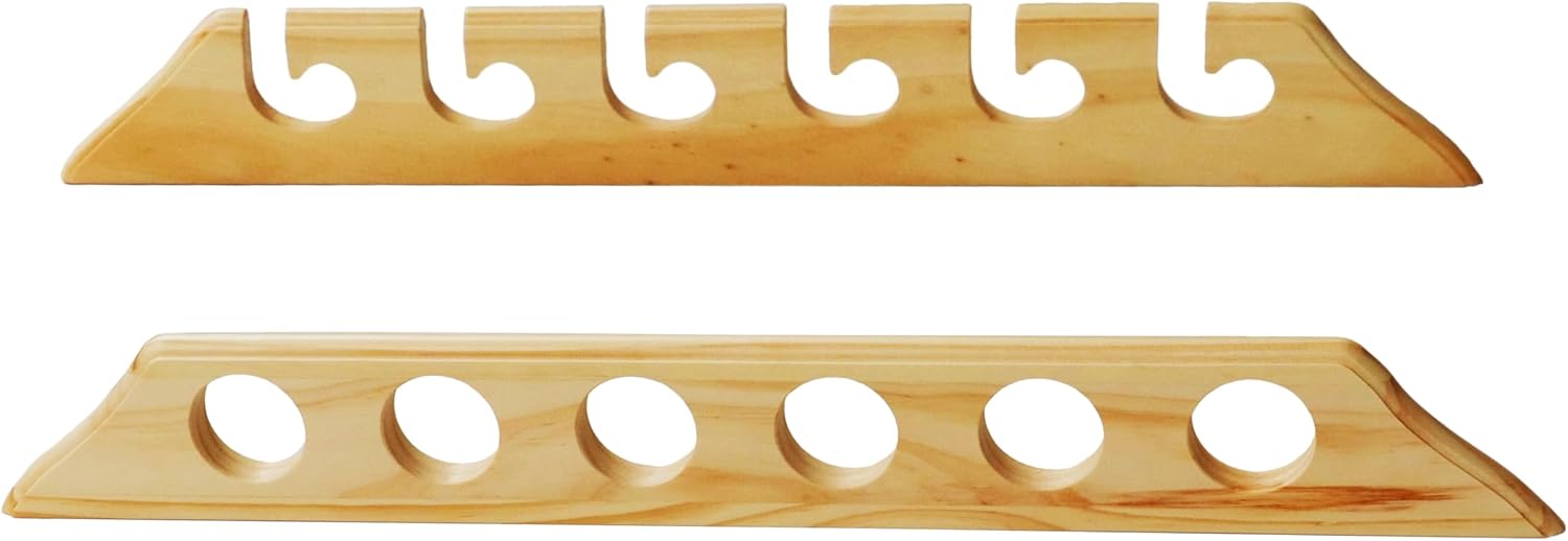 Solid Pine Wall Fishing Rod Rack W871198