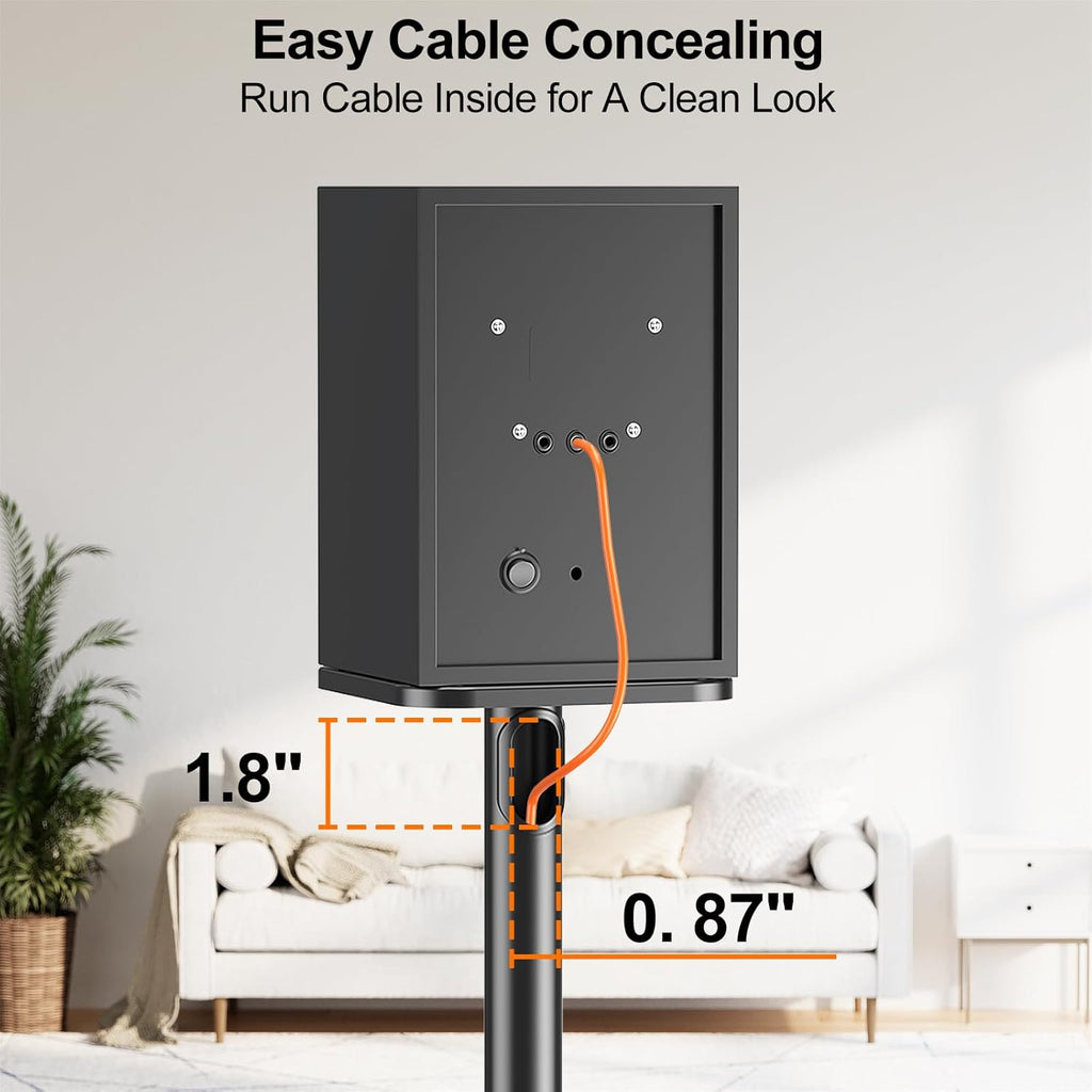 Universal Speaker Stands Height Adjustable 28-37.4 inches, Pair for Bookshelf and Studio Speakers up to 22 lbs Q618