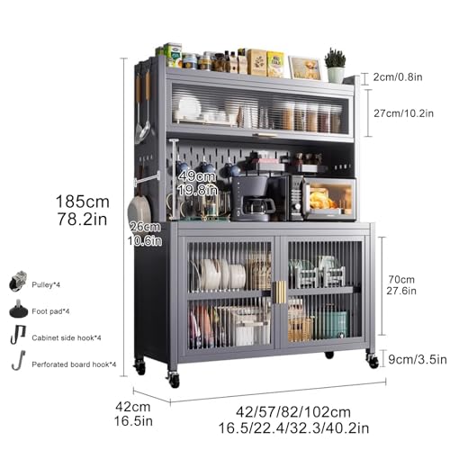 5-Tier Metal Baker's Rack with Rolling Wheels D70118