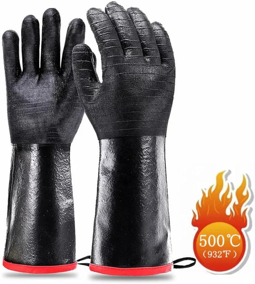 Extreme Heat Resistant Grill Gloves, Waterproof Long Sleeve, Fireproof, Oil Resistant, 18 inches U839273