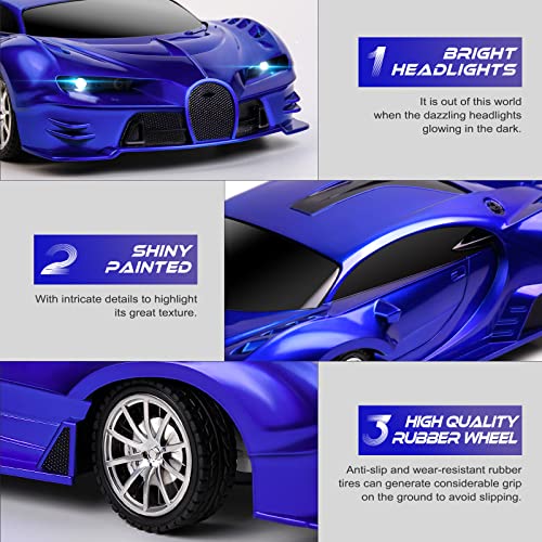 Remote Control Car 2.4Ghz Rechargeable 1/18 RC Racing Vehicle with Headlight Y20126