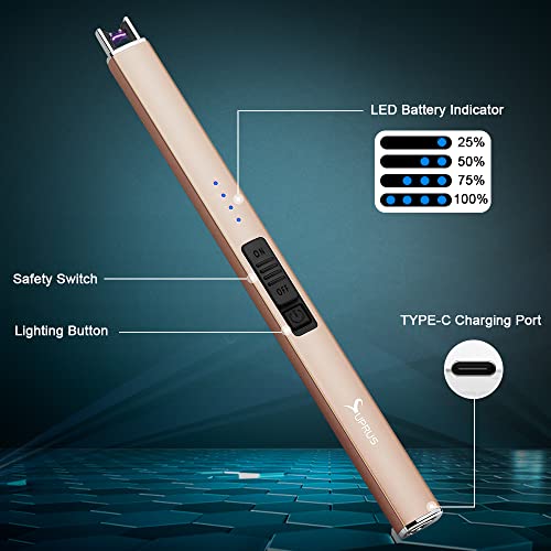 Electric Arc Lighter USB Rechargeable Windproof Flameless with Safety Lock I342