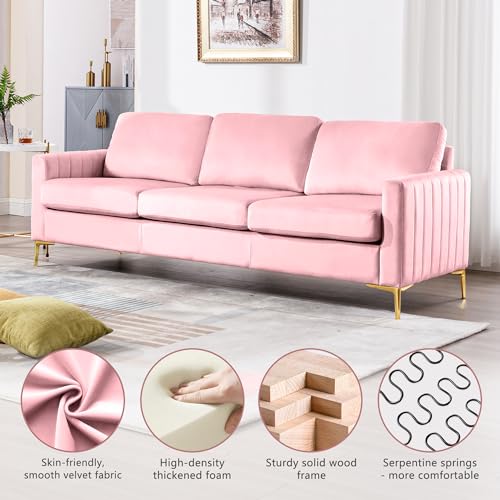 Tufted Velvet Living Room Couch Set, 3 Piece V6003